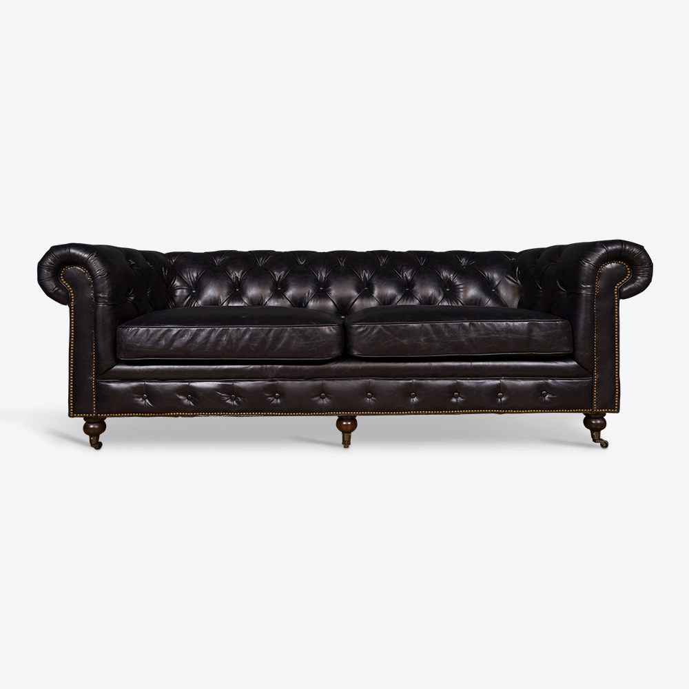 Black Chesterfield Sofa - Three Sizes Available