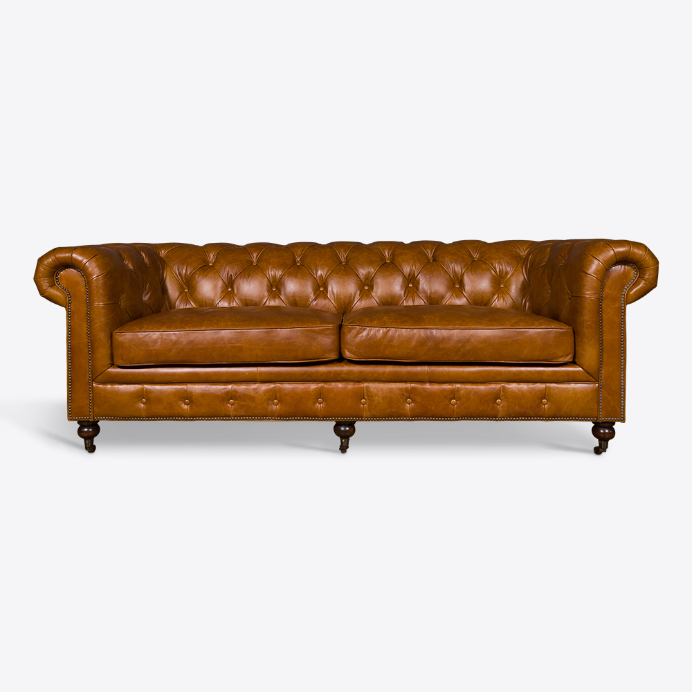 Tan Chesterfield Sofa - Three Sizes Available