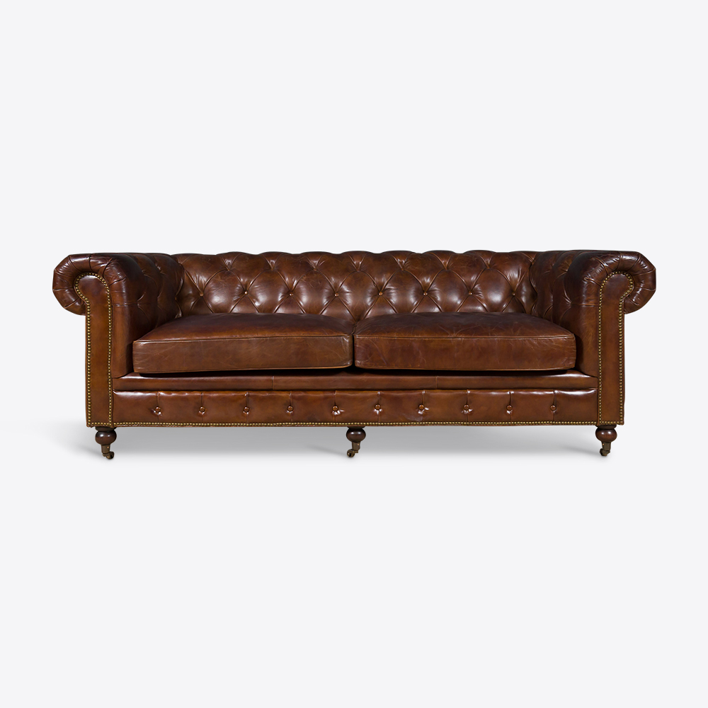 Brown Chesterfield Sofa - Three Sizes Available