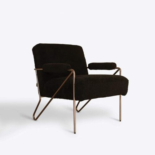 modern minimal armchair with wool upholstery