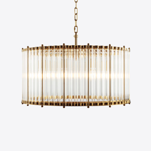 clear glass tubes drum chandelier available in 3 sizes