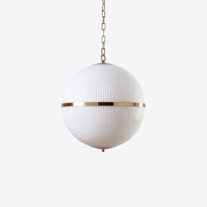 Opaline Parisian Brass Globe Pendant - Two Sizes