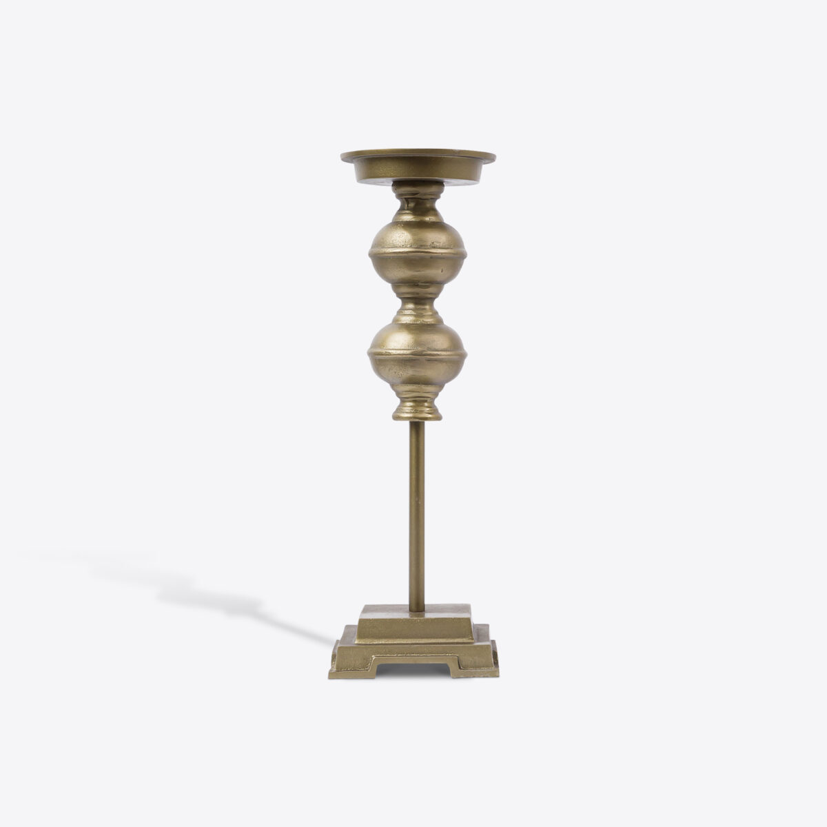 Pillar Candle Holder Antique Brass