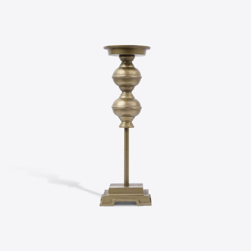 pillar candle holder in brass