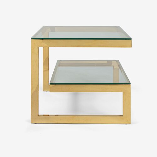 G coffee side table 70's inspired polished brass