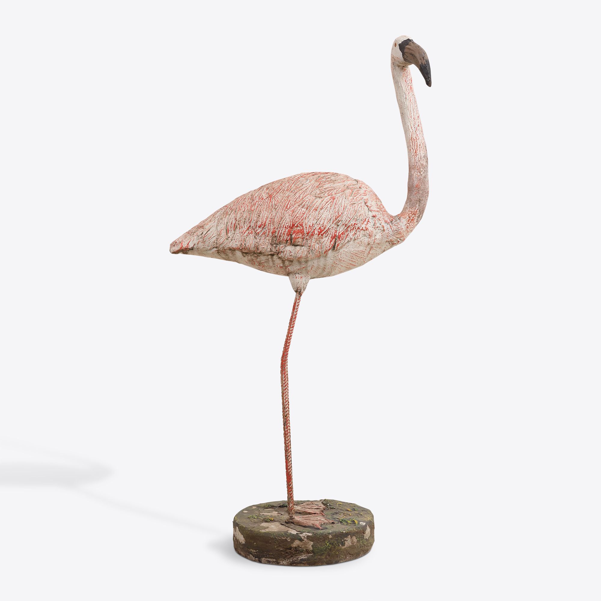 Vintage Flamingo Statue - Pure White Lines