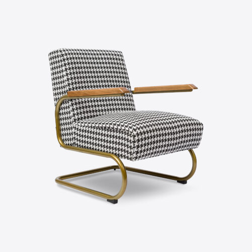 cantilever chair chair in houndstooth fabric