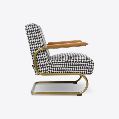 cantilever chair chair in houndstooth fabric