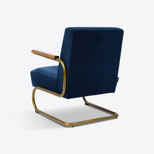 cantilever chair chair in navy blue fabric