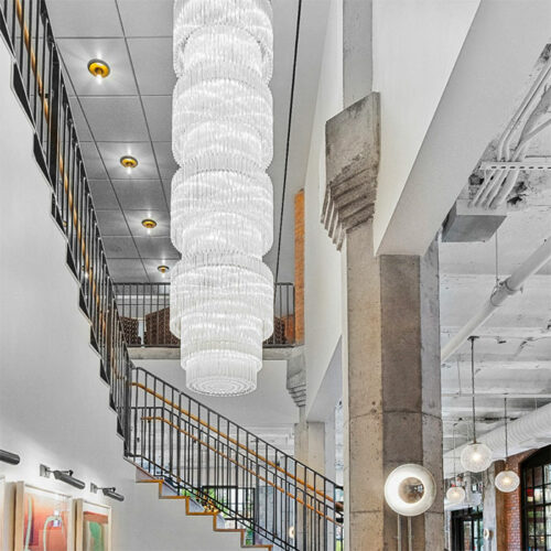 bespoke Murano glass chandelier for Soho Works