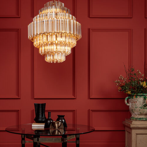 Amber Grande Palermo - large tiered chandelier for stair wells living and dining rooms