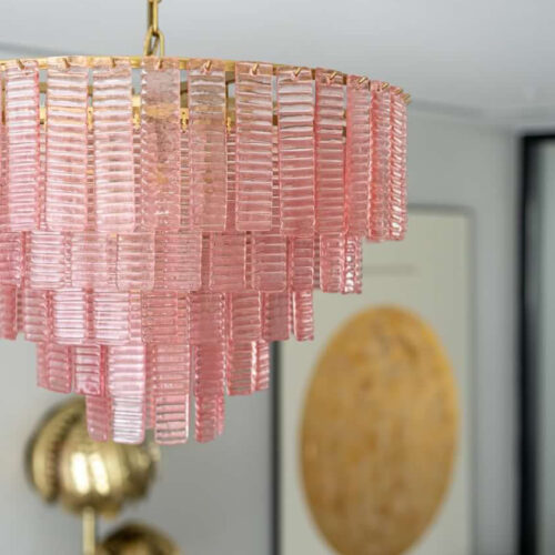pink Toronto chandelier Michele Atijas interior design Dubai