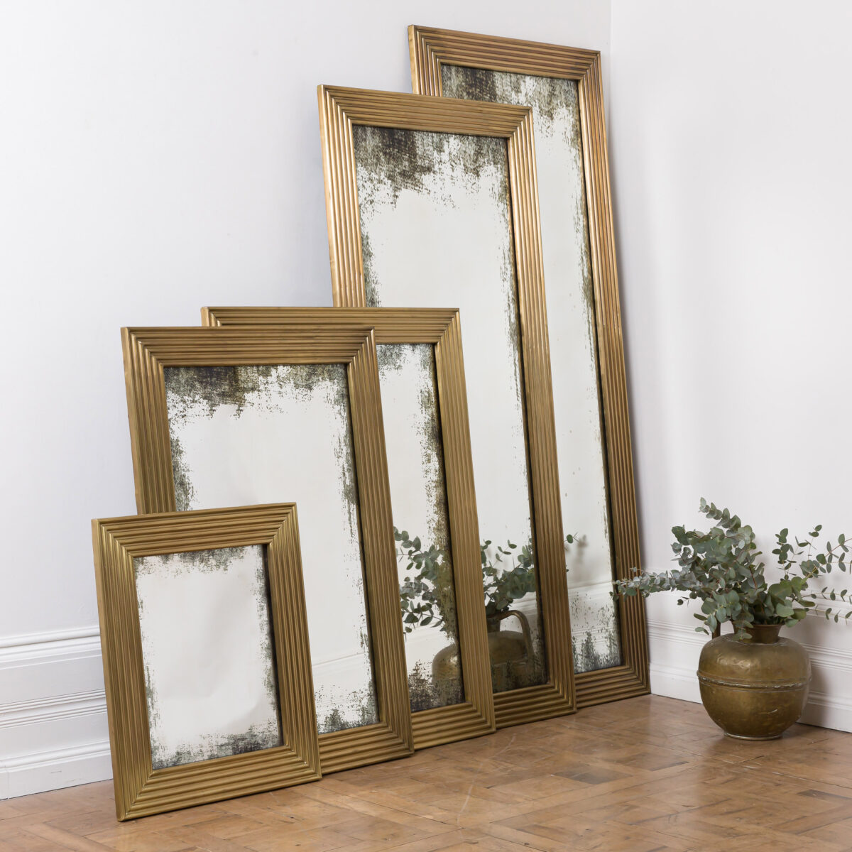 Gold Framed Bistro Mirrors - Five Sizes Available