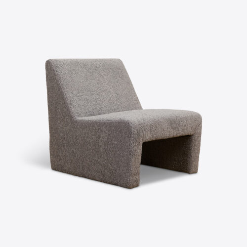 grey boucle armless chair
