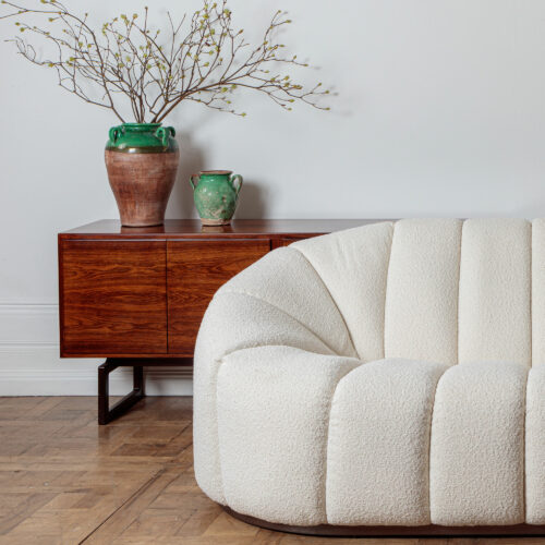 Napa white boucle 70s inspired sofa