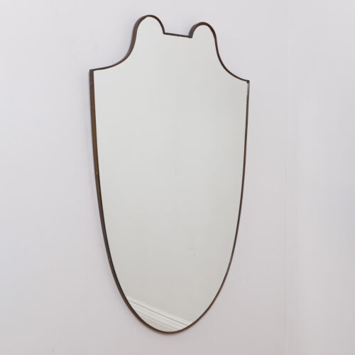 vintage mid-century shield mirror