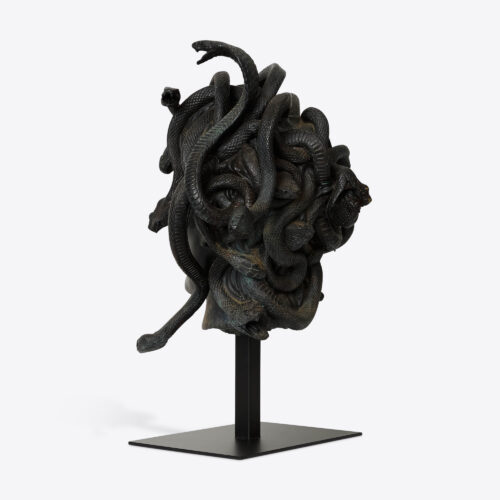 bronze effect male medusa bust