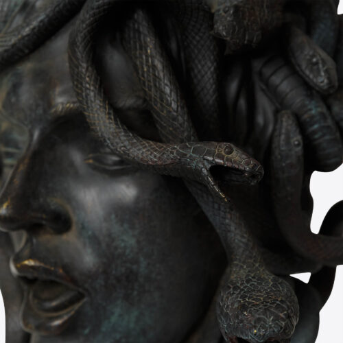 bronze effect female medusa bust