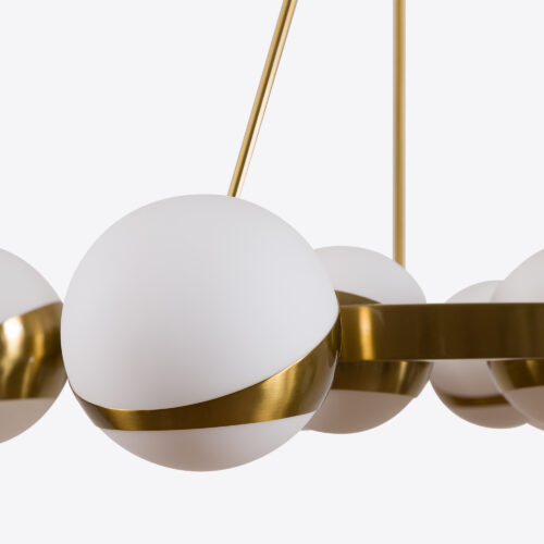 Lucca sputnik ring chandelier with glass globes