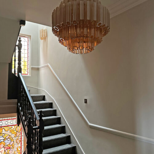 Harriets Studio Muswell Hill interior design studio - amber Palermo wall light and chandelier