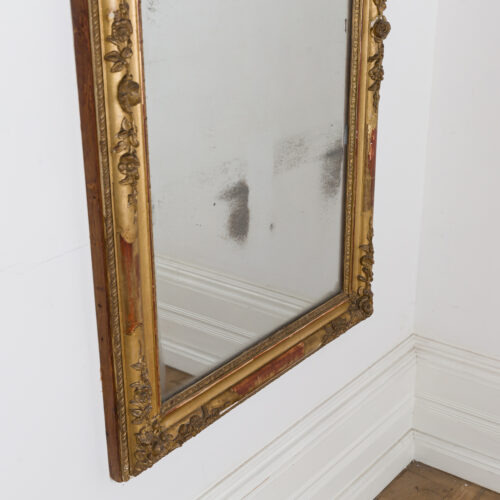 antique French mirror 19th century with carved gilt wood