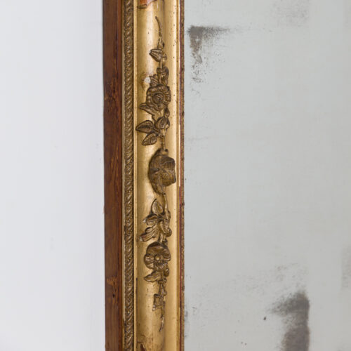 antique French mirror 19th century with carved gilt wood