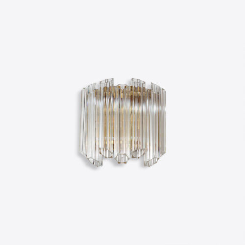 clear Palermo wall light with brass back plate