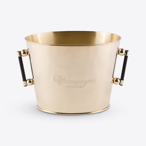 Champagne c*nts brass Champagne cooler - brass Champagne cooler with leather handles