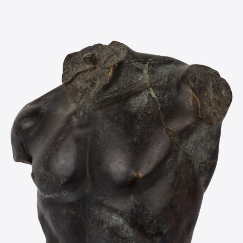 bronze male torso sculpture statue