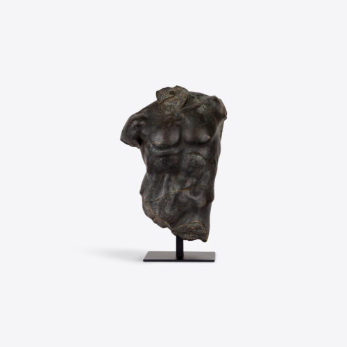 small bronze male torso sculpture statue
