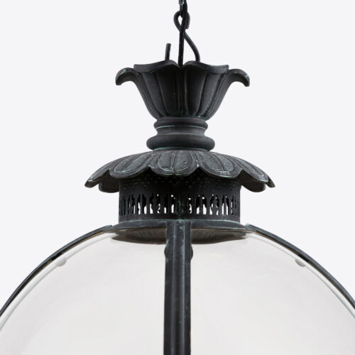 large Byron hanging lantern - in verdigris bronze finish