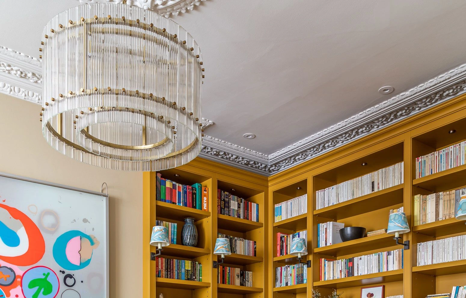 San Francisco modern clear glass chandelier in drum