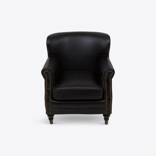 TTolworth small black leather armchair for bedrooms occasional chairs on castors