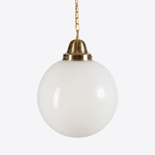 Large Ball pendant light - opaline glass ideal for hanging over kitchen islands and bars