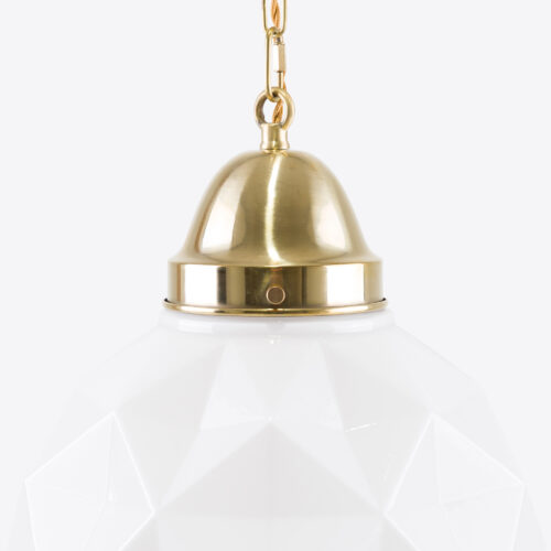 Cubist pendant - simple opaline white light