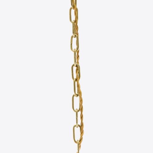 Pumpkin brass and white opaline glass pendant