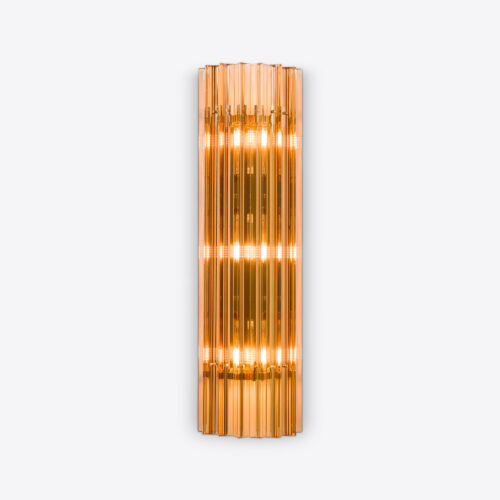 amber yellow Amaro wall light in a 70s Murano style