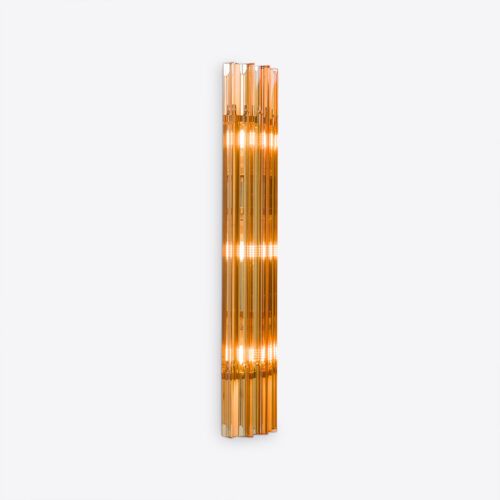 amber yellow Amaro wall light in a 70s Murano style