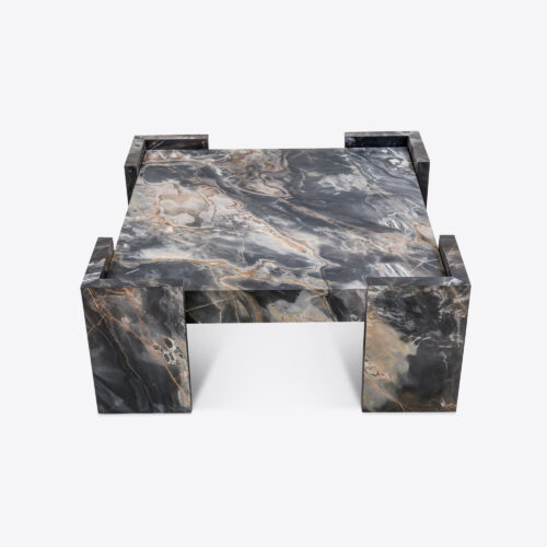Harper black marble square coffee table