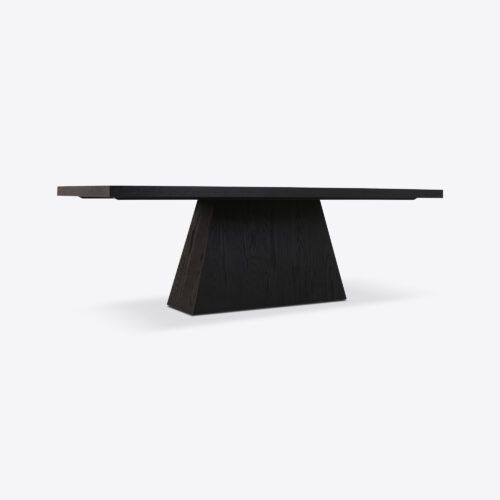 Lourdes black oak dining table - sculptural modernist brutalist
