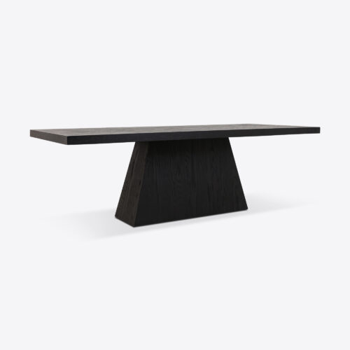 Lourdes black oak dining table - sculptural modernist brutalist