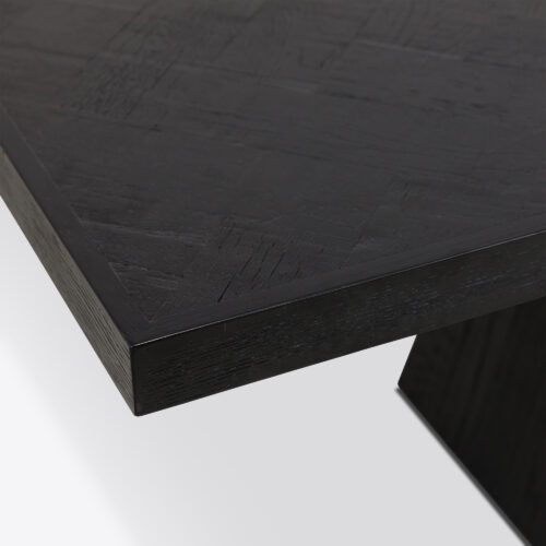 Lourdes black oak dining table - sculptural modernist brutalist