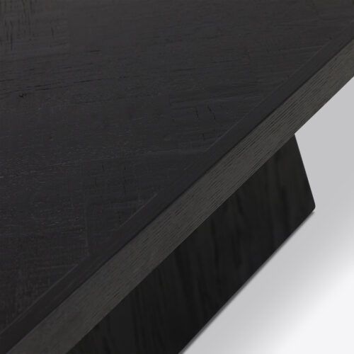 Lourdes black oak dining table - sculptural modernist brutalist