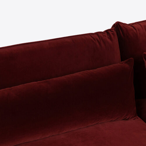 red brick velvet Milano sectional sofa 70's style
