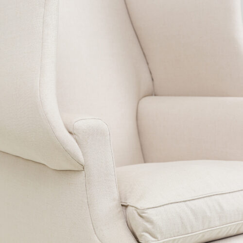 linen wingback armchair