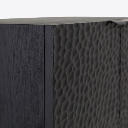 Camden tall cabinet - modern black sideboard with textured front