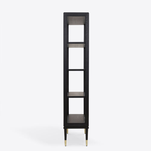 Richmond oak ebonised tall etagere bookcase shelves