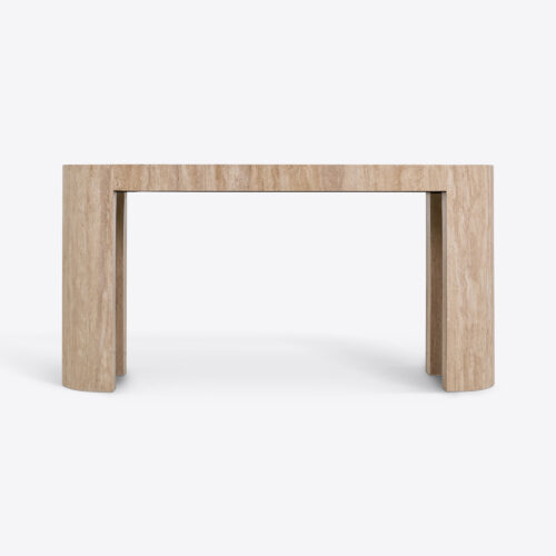 Riviera travertine console table - mid-century inspired entrance hall or living room furniture