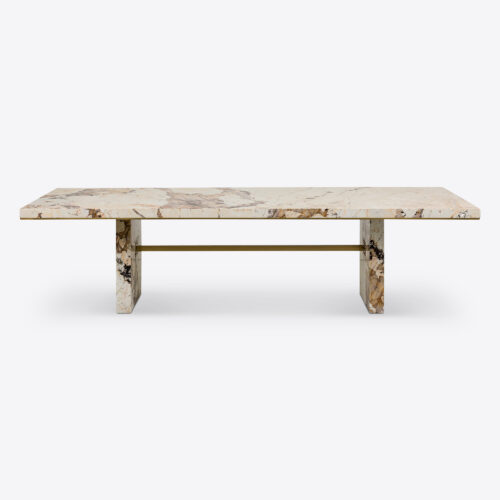 Patagonia quartzite luxury dining table marble brass