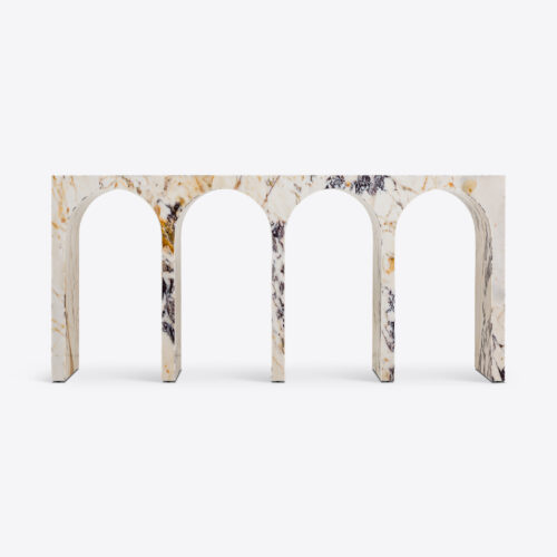 Siren Viola marble console table - arched entrance hall or living room furniture